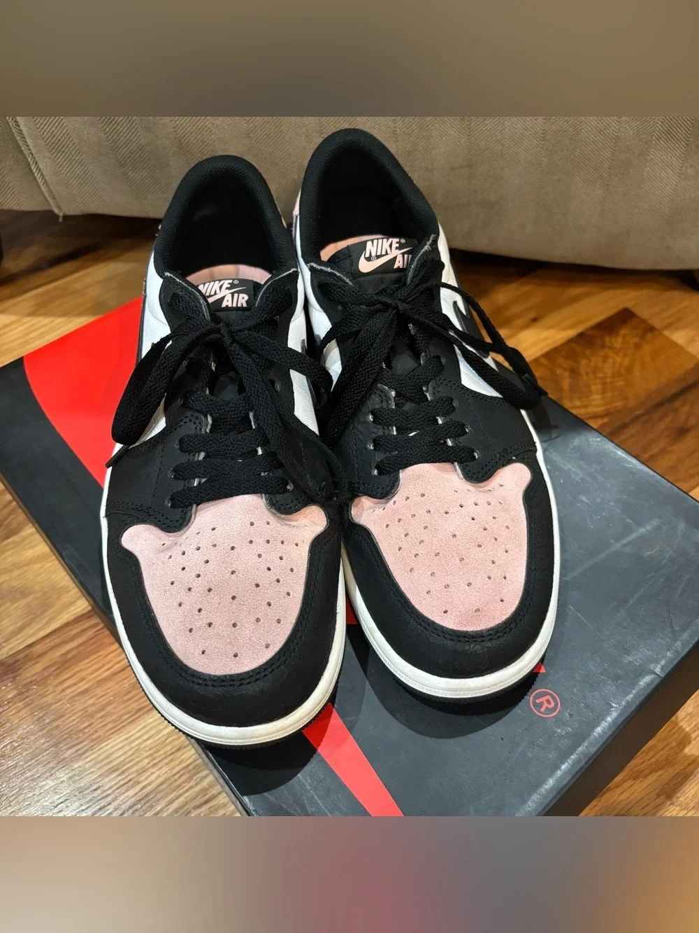 Size 10 - Jordan 1 Low OG Bleached Coral CZ0790 061 Black White With Box
